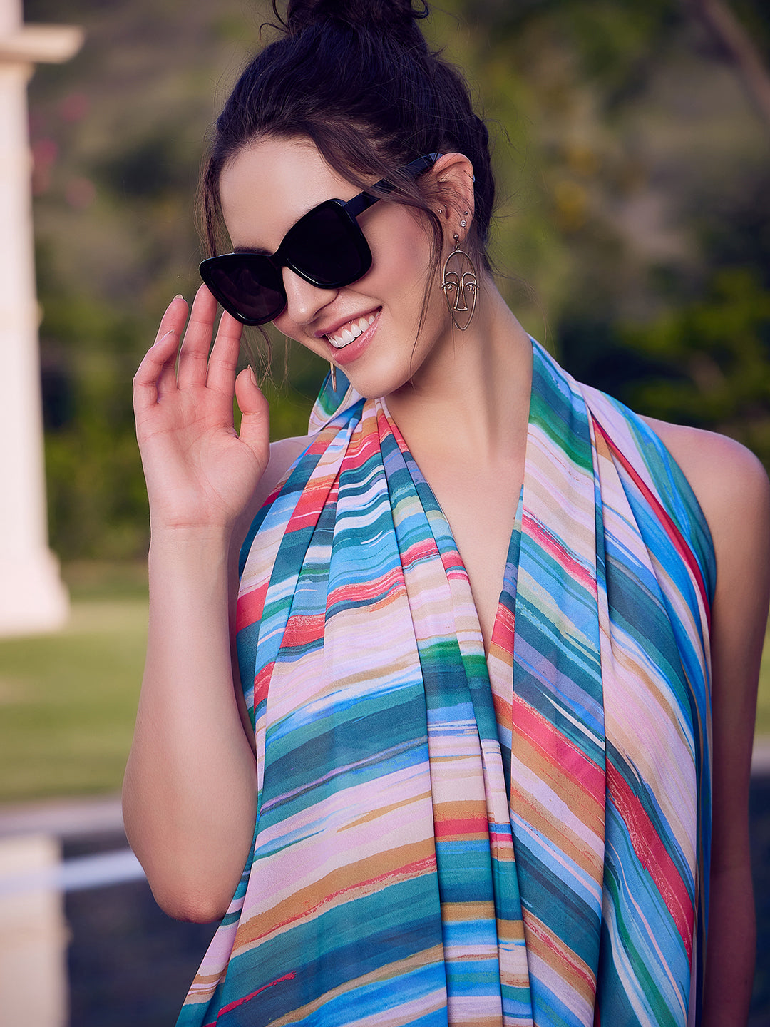 Athena Blue Pink Stripes Sarong - Athena Lifestyle