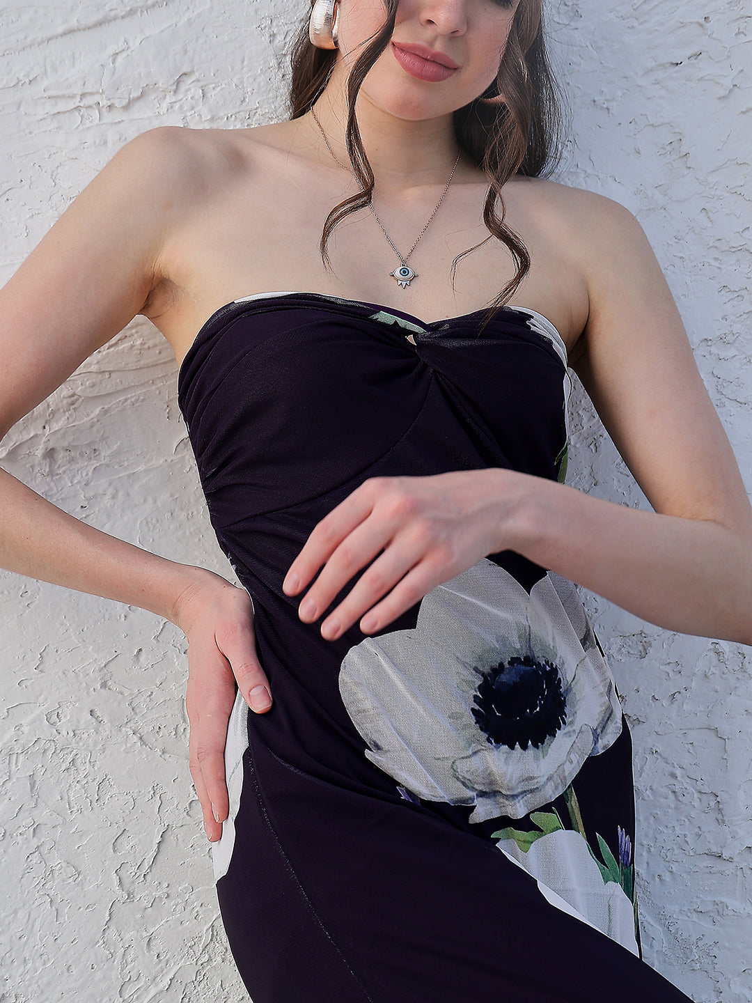 Athena Black Floral Printed Strapless Maxi Dress athenalifestyle.com Athena Black Floral Printed Strapless Maxi Dress athenalifestyle.com