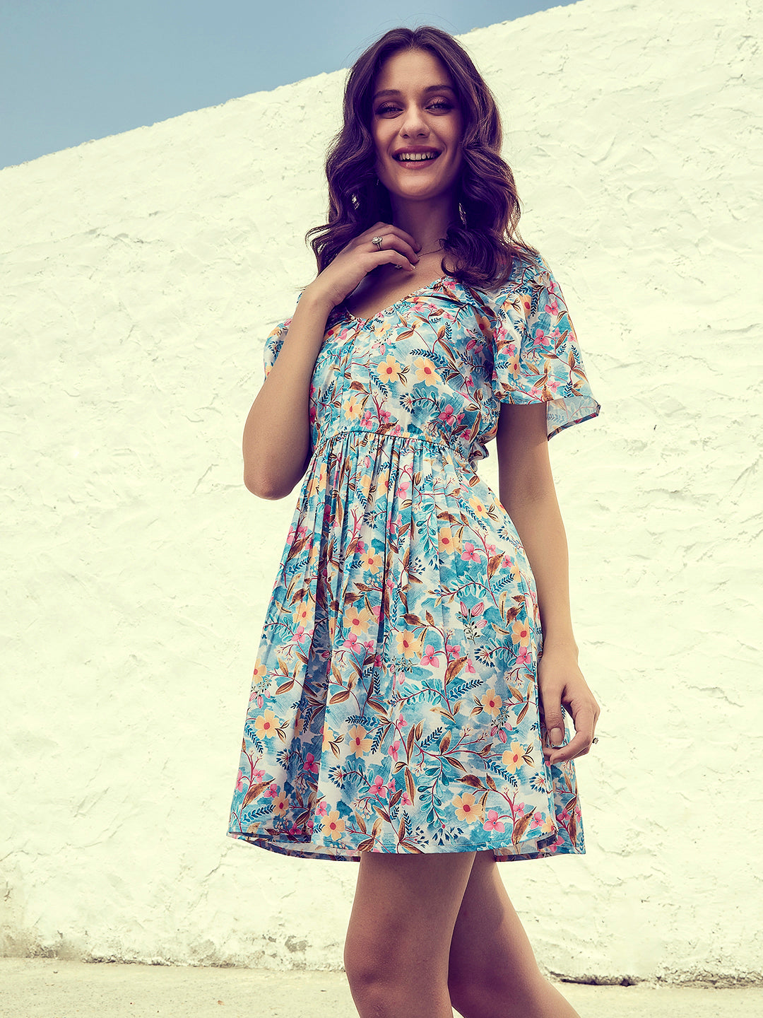 Athena Floral Print Crepe Fit & Flare Dress - Athena Lifestyle