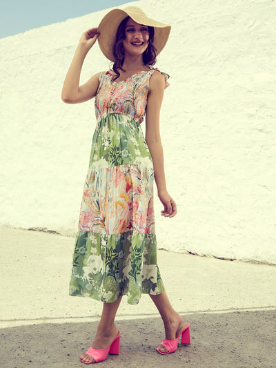 Athena Floral Print Fit & Flare Midi Dress - Athena Lifestyle