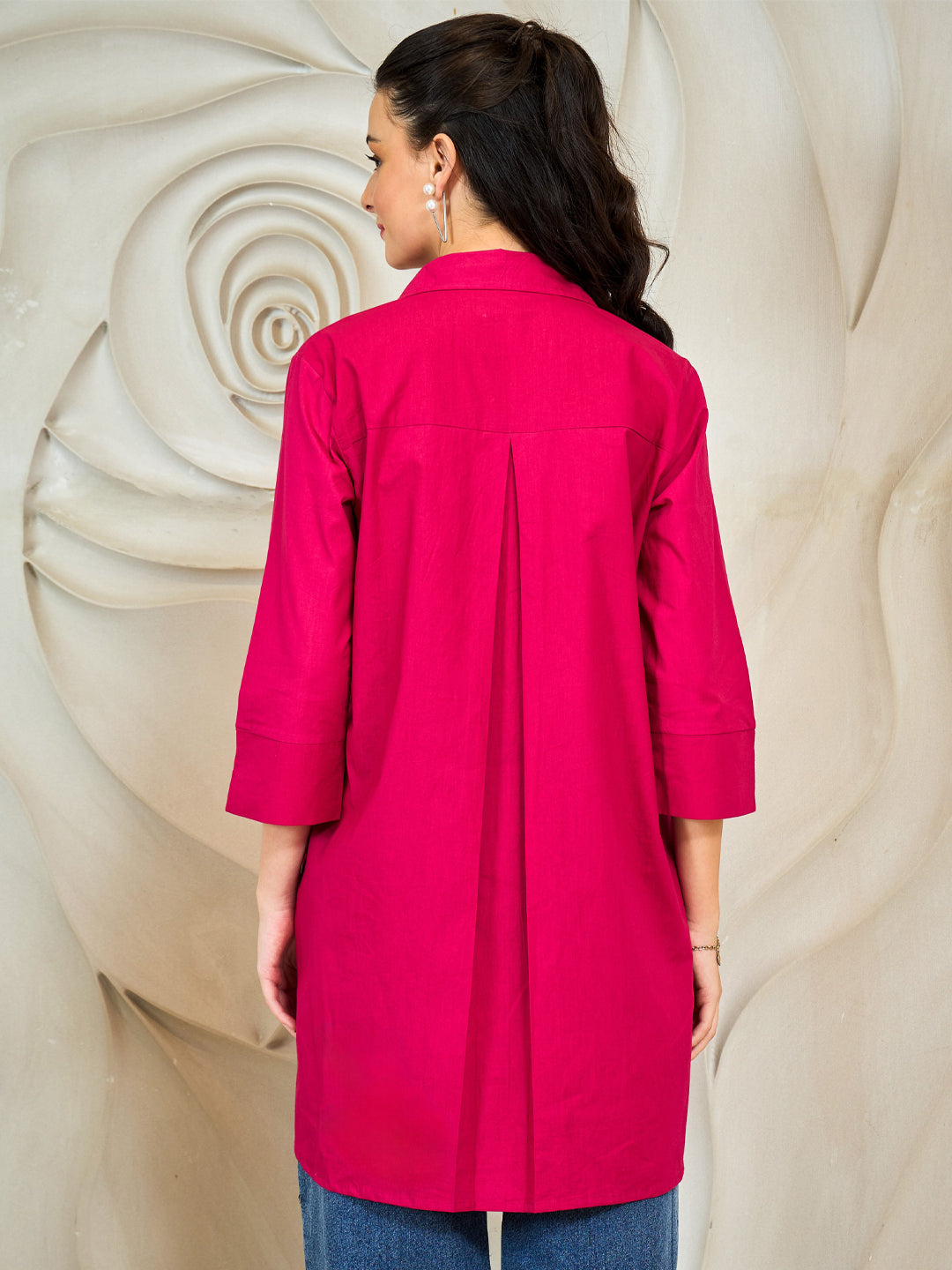 Shally Bhasin by Athena Cloud Embroidered Relaxed Fit Cotton Shirt