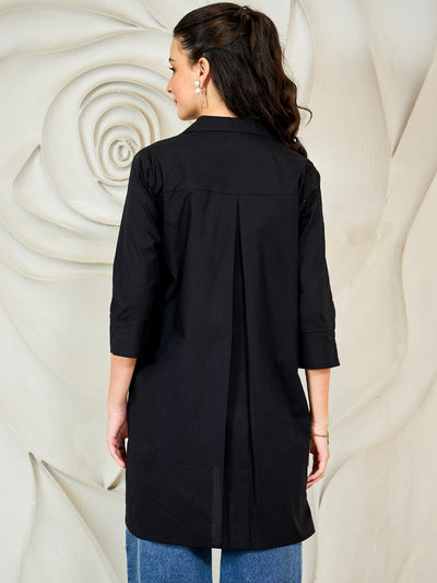 Shally Bhasin by Athena Pomegranate Embroidered Relaxed Fit Cotton Shirt