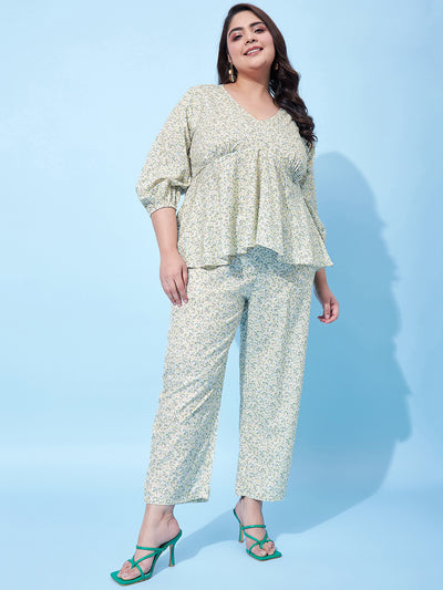 Athena Ample Plus Size Floral Printed Top With Trouser - Athena Lifestyle