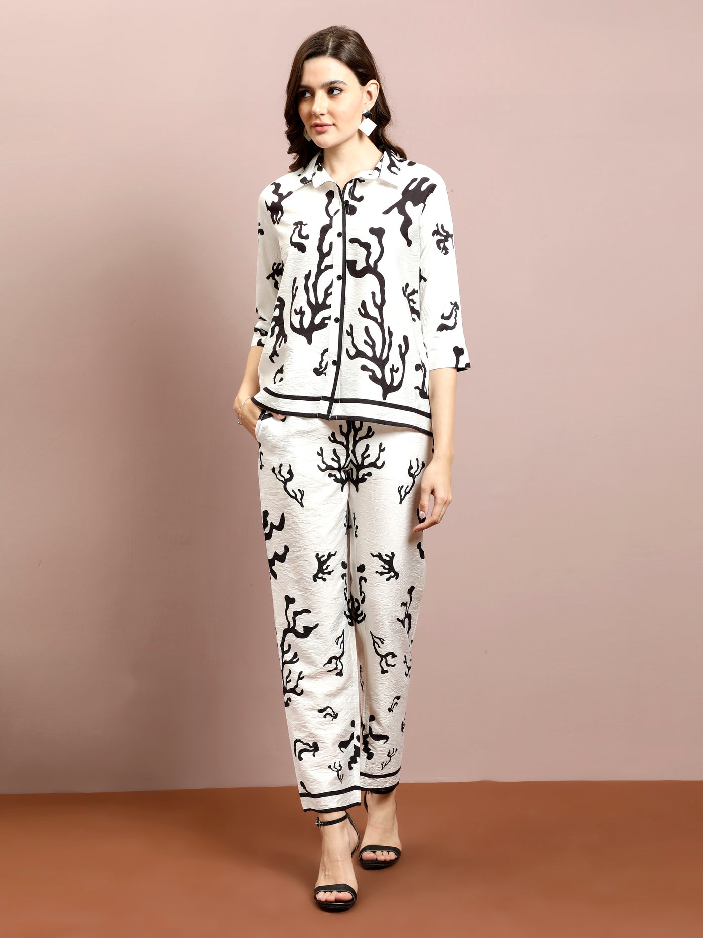 Boho By Athena Printed Shirt With Trouser