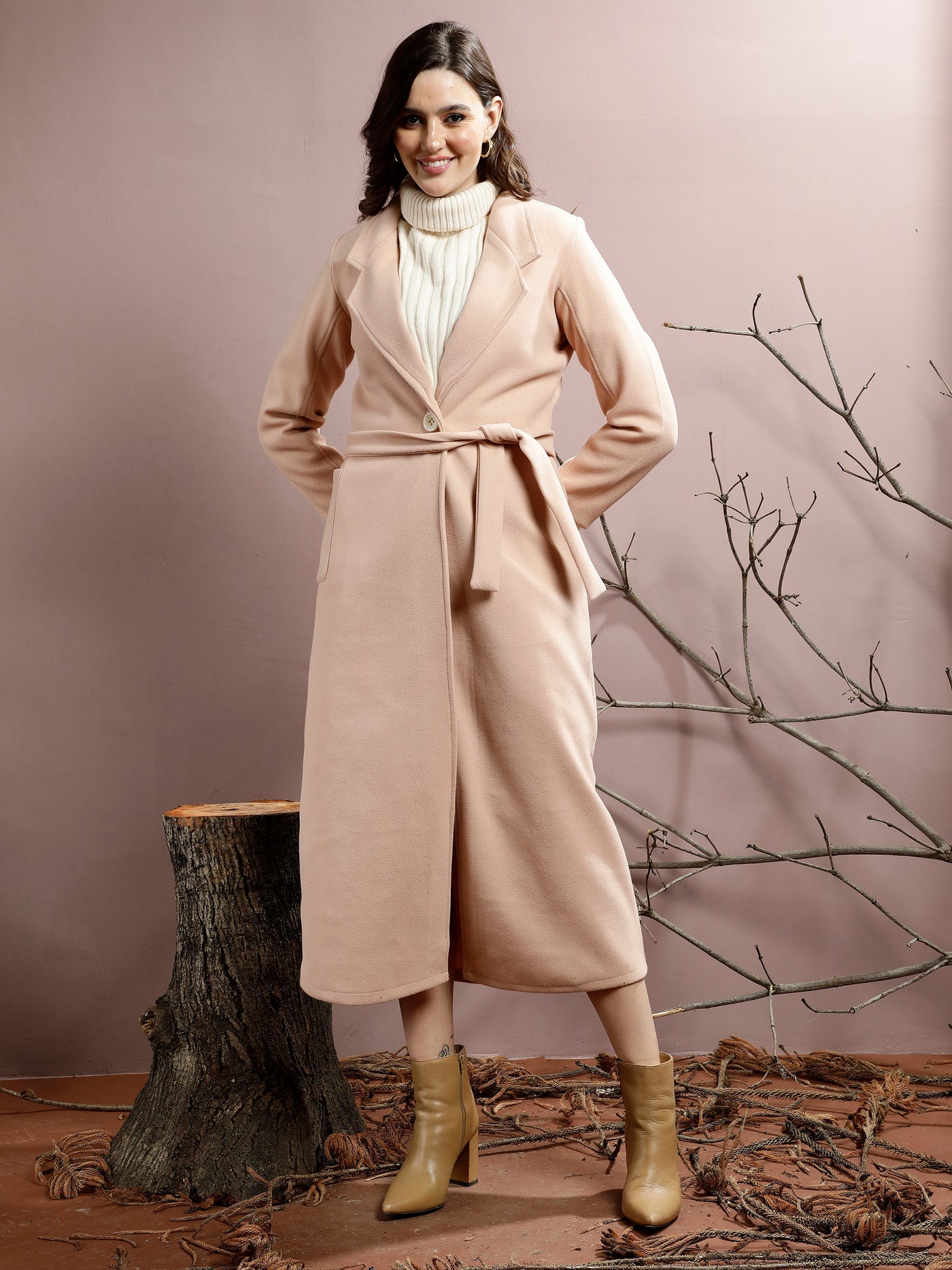 Athena Notched Collar Longline Over Coat