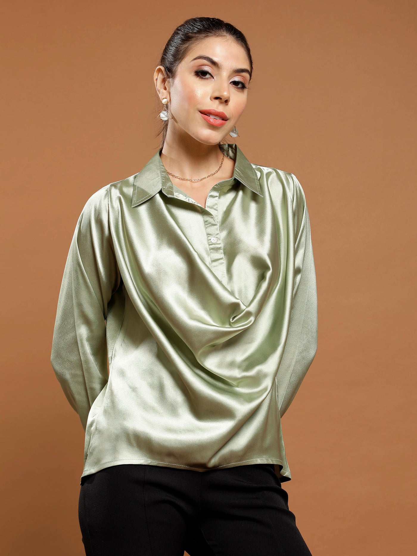 Athena Green regular shirt style top