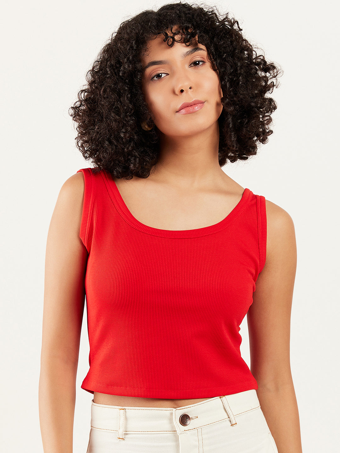 Athena Scoop Neck Crop Tank Top