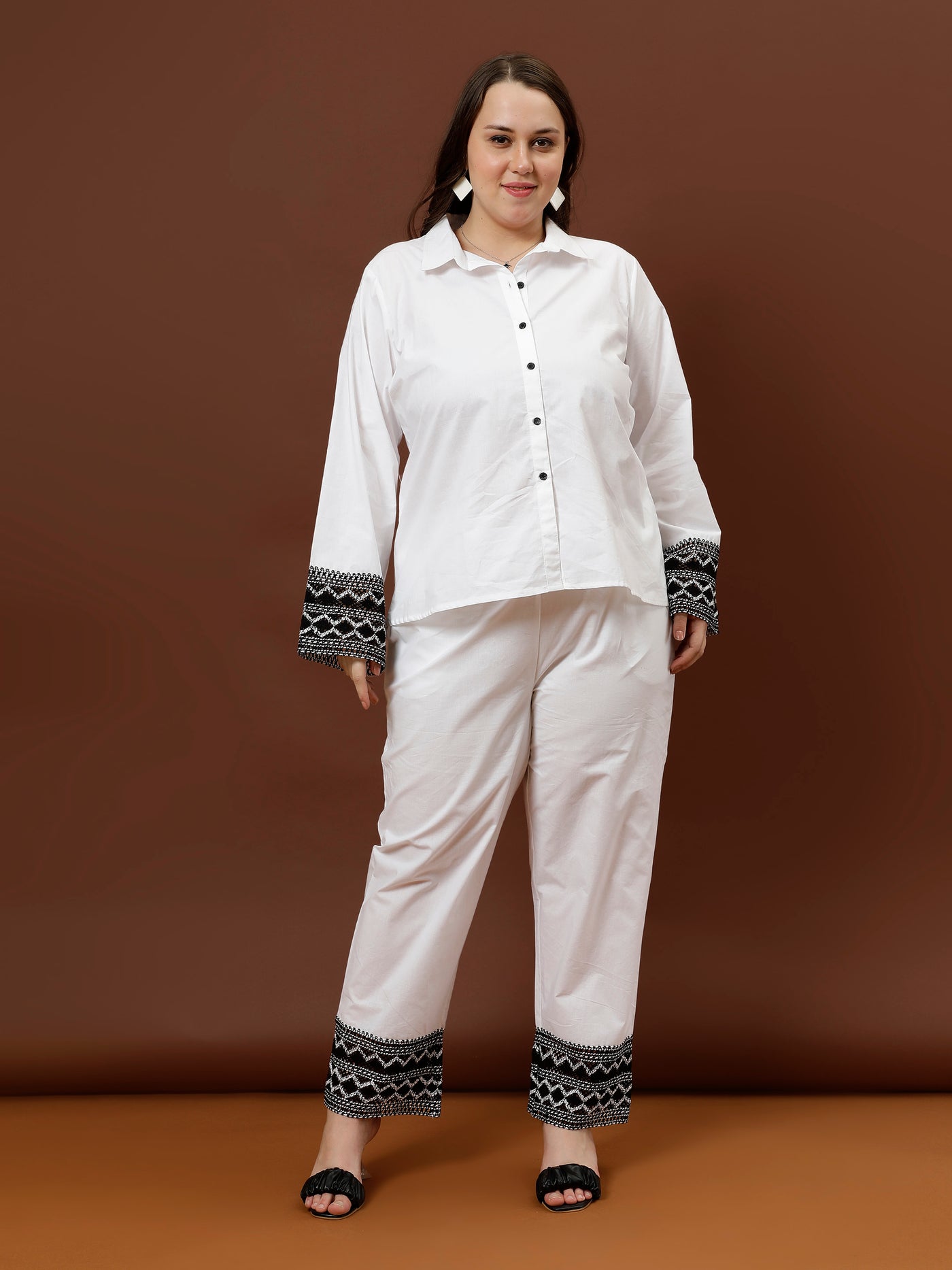 Athena Ample Pure Cotton Shirt With Trouser Co-Ords