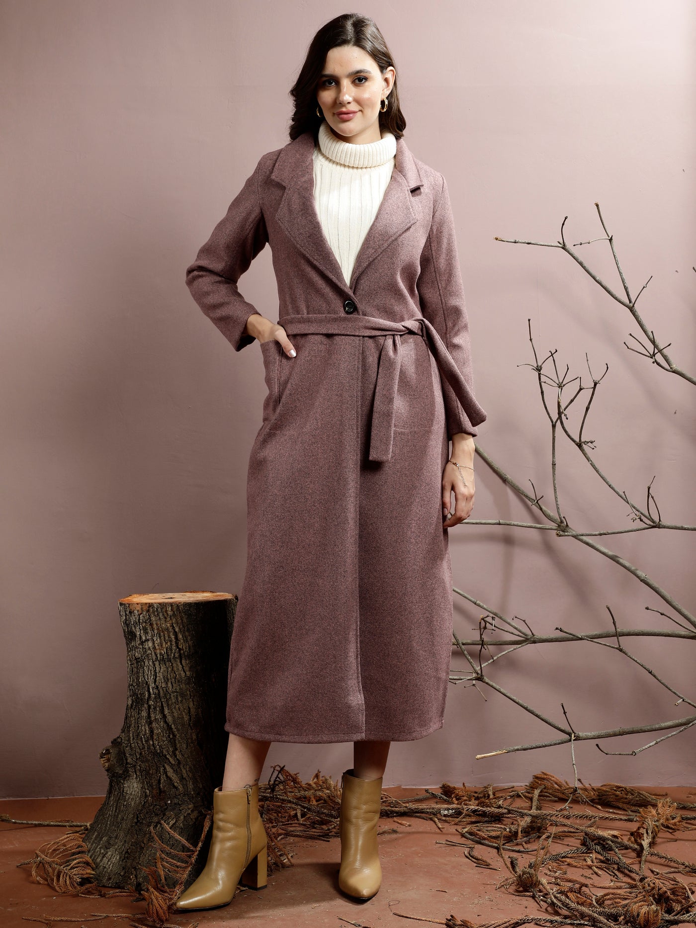 Athena Notched Collar Longline Overcoat