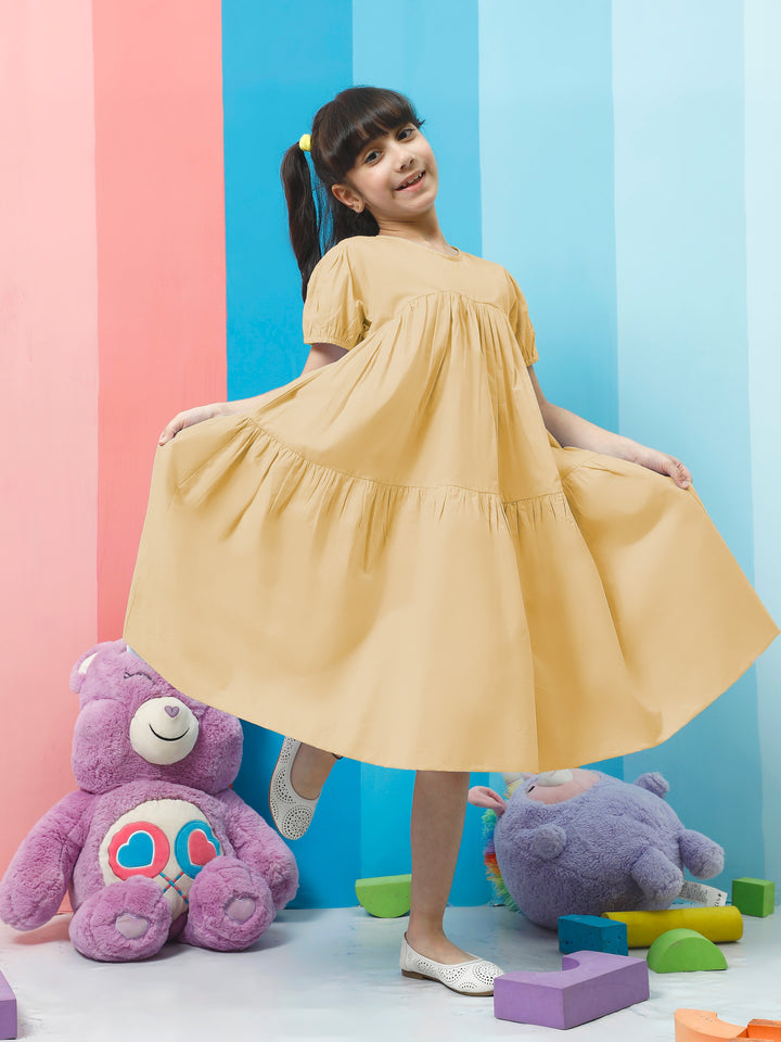 Athena Girl Puff Sleeve Balloon Dress