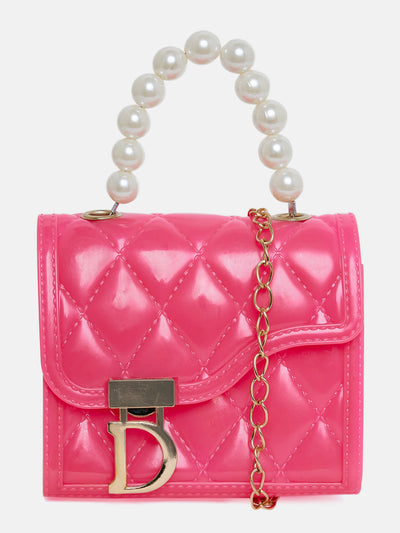 Athena Pink Textured Quilted Structured Handheld Bag - Athena Lifestyle