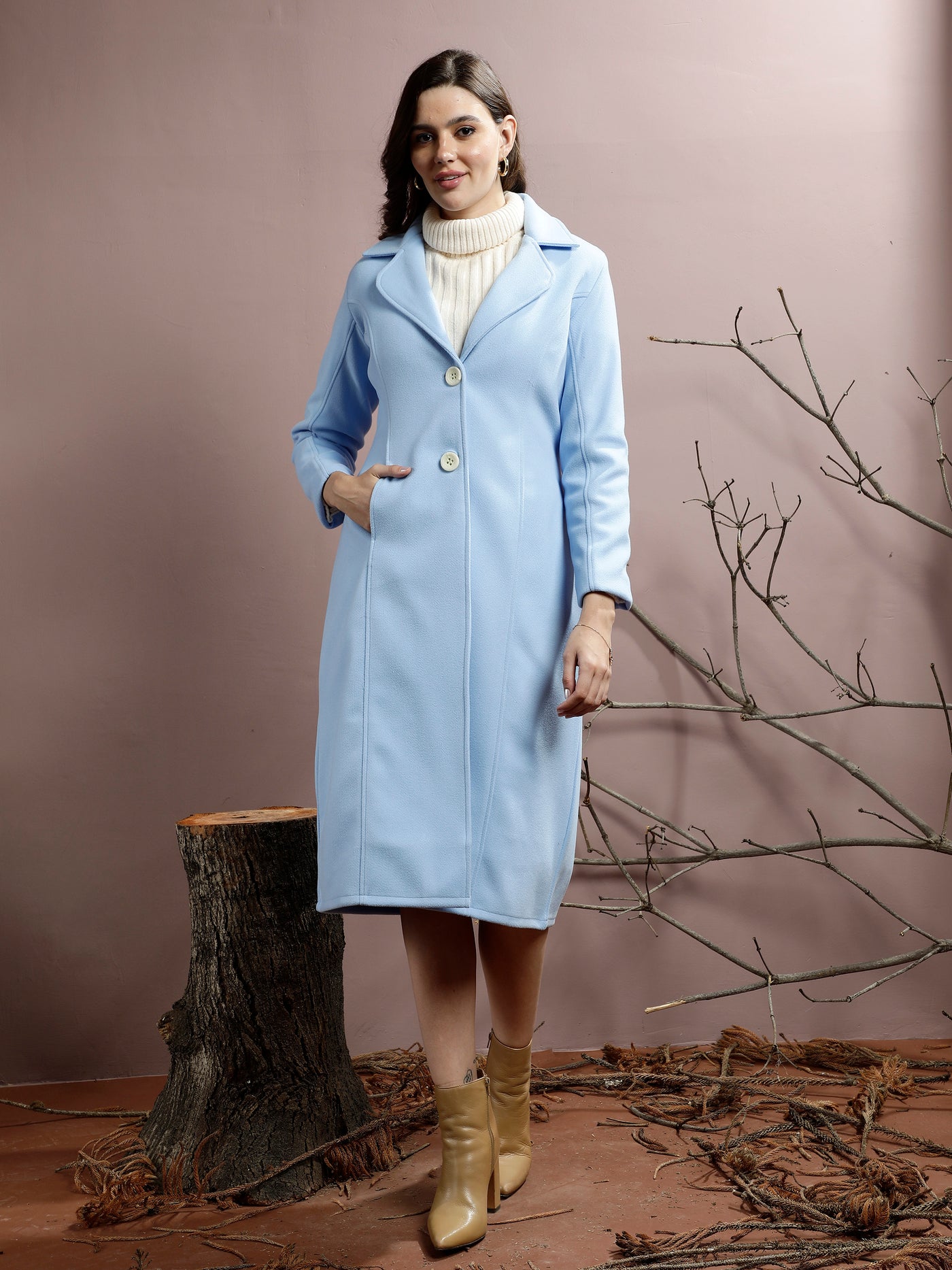 Athena Notched Collar Longline Over Coat