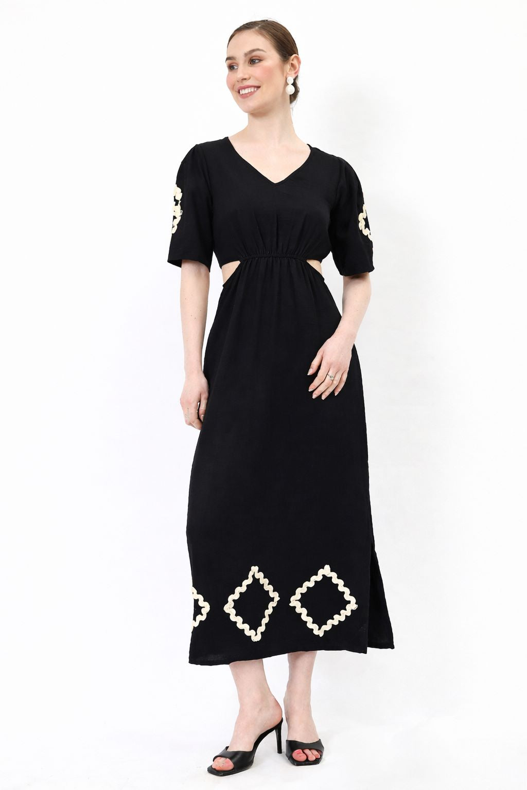Puff Sleeve Linen A-Line Maxi Dress athenalifestyle.com Puff Sleeve Linen A-Line Maxi Dress athenalifestyle.com