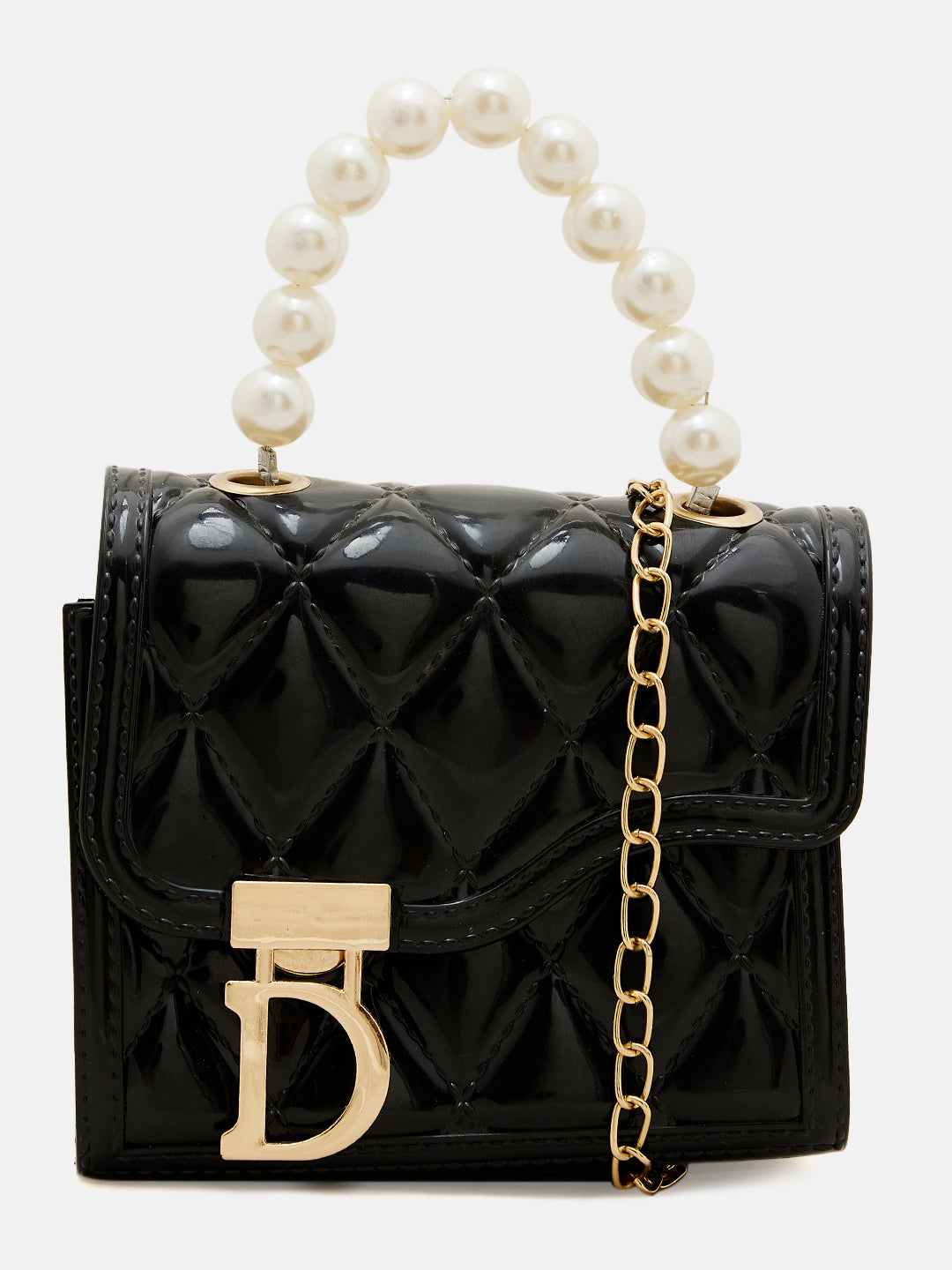 Athena Black Textured Structured Handheld Bag - Athena Lifestyle