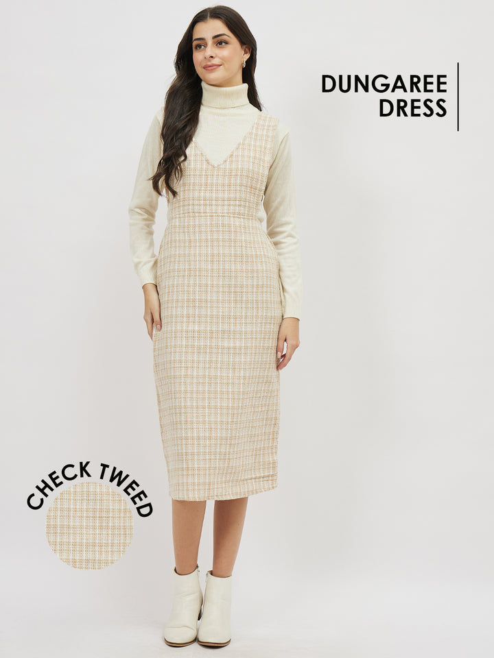 Beige Tweed Midi Dress – athenalifestyle.com