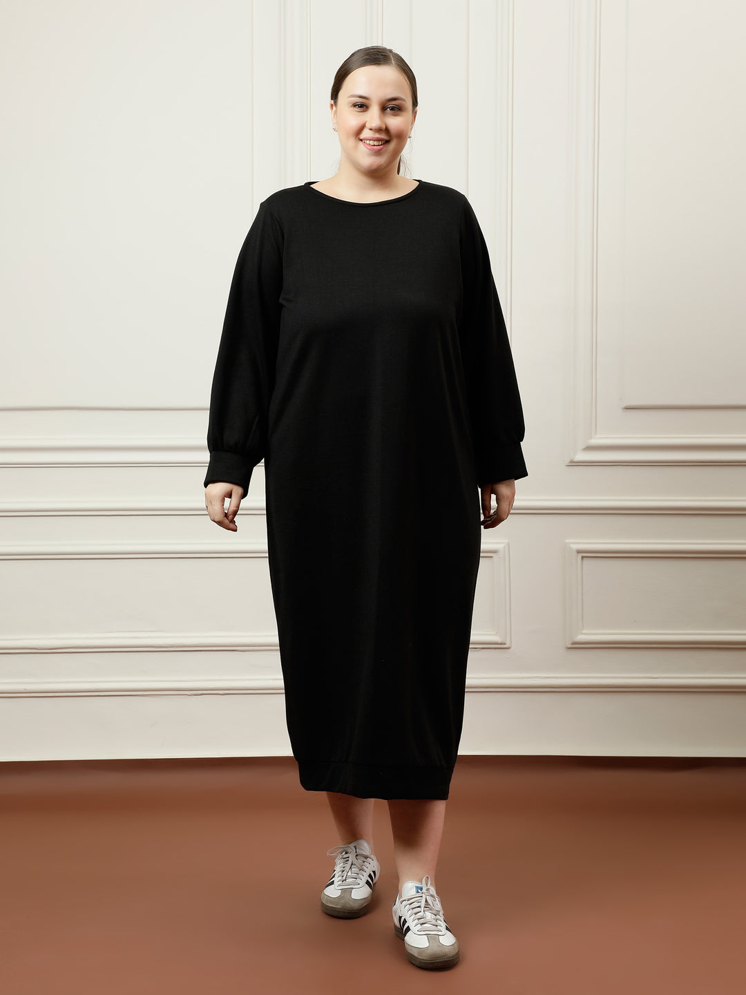 Long sleeve t shirt midi dress online