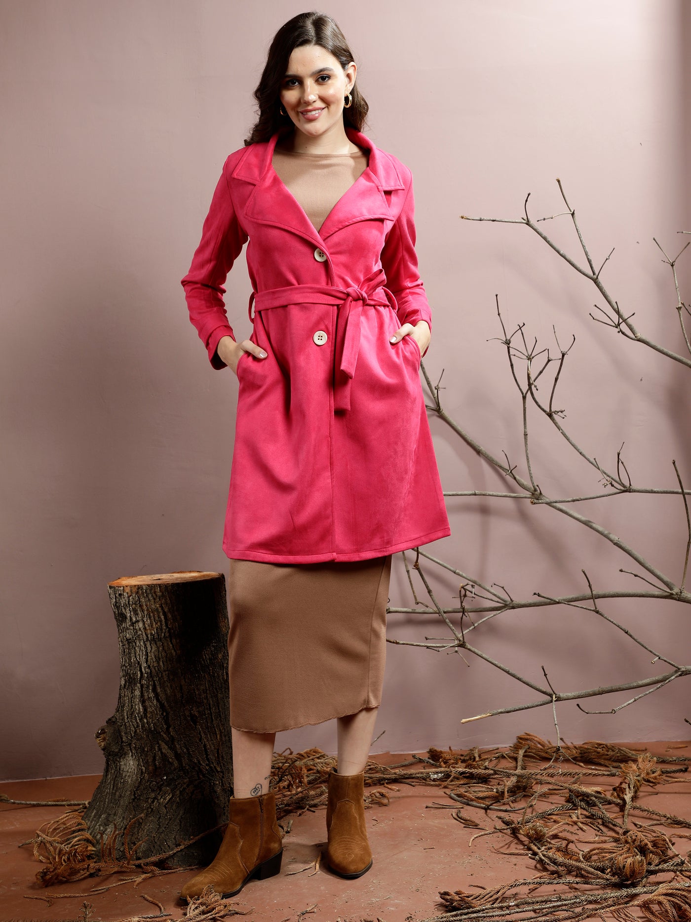 Athena Notched Collar Longline Over Coat