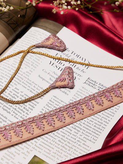 Athena Women Mauve Embroidered Sequined Belt - Athena Lifestyle
