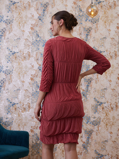 Athena Coral self design sheath dress