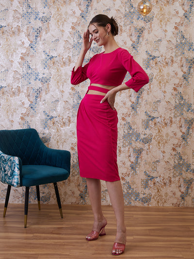 Athena Fuchsia Top With Slip-On Skirt