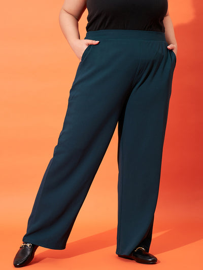 Athena Ample Women Smart Mid-Rise Easy Wash Trousers - Athena Lifestyle