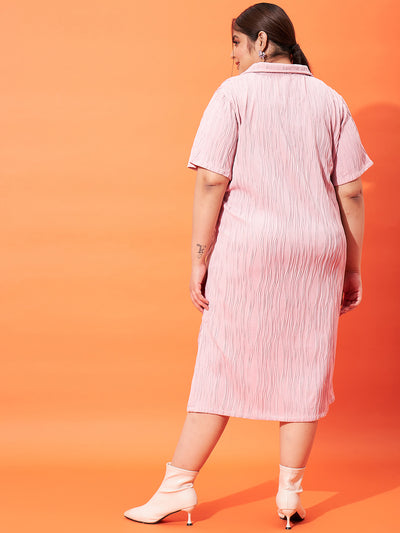 Athena Ample Plus Size Self Design A-Line Midi Dress - Athena Lifestyle