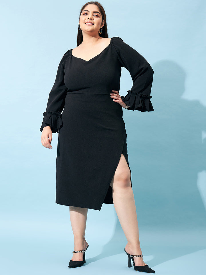 Athena Ample Plus Size Bell Sleeve Sheath Midi Dress – athenalifestyle.com Athena Ample Plus Size Bell Sleeve Sheath Midi Dress – athenalifestyle.com