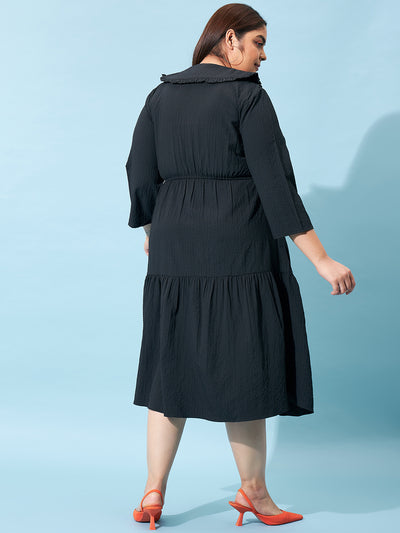 Athena Ample Black Fit & Flare Midi Dress - Athena Lifestyle