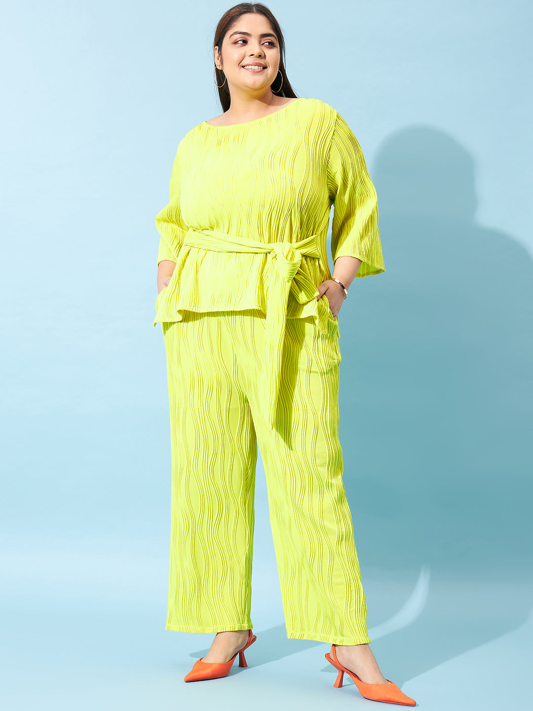 Athena Ample Round-Neck Top With Trousers Co-Ords - Athena Lifestyle