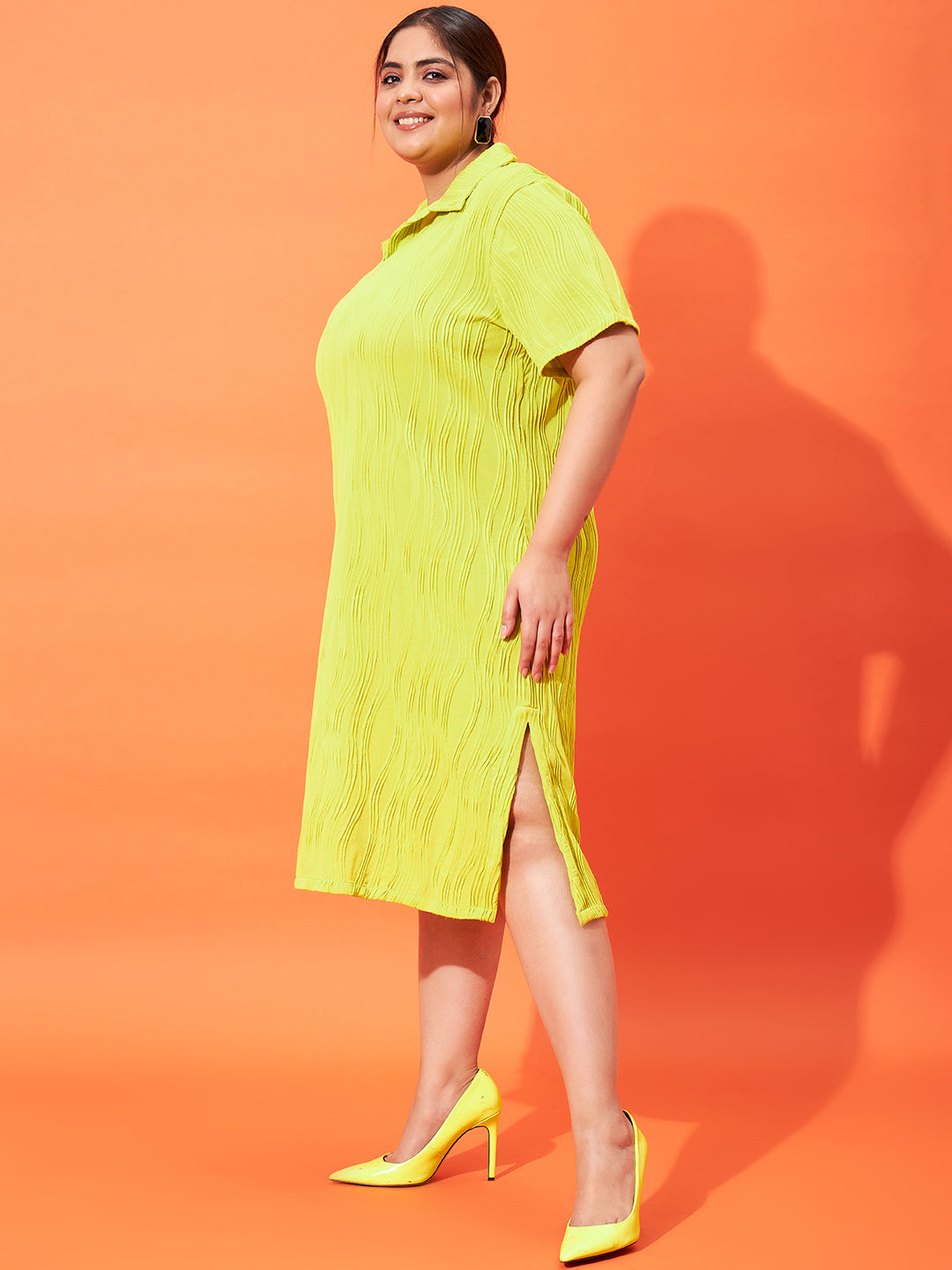 Athena Ample Plus Size Self Design A-Line Midi Dress - Athena Lifestyle