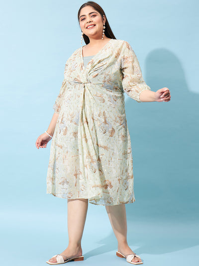 athena floral ruched long sleeve midi dress A.P.C. Athena Midi Dress