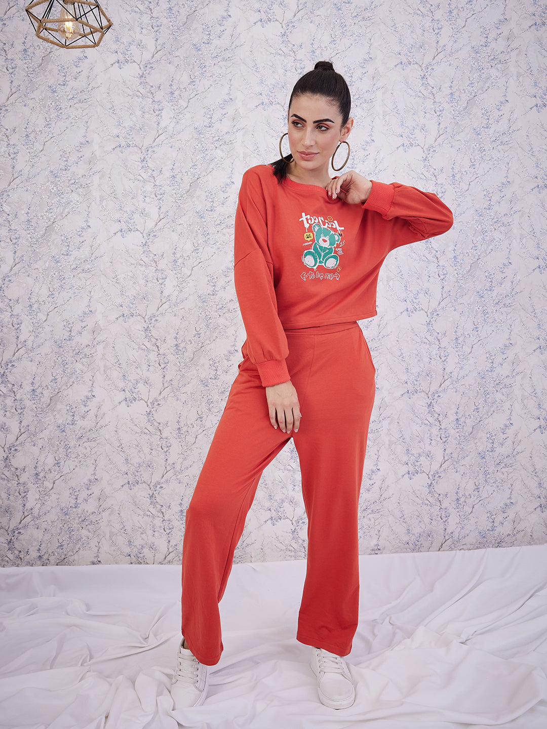 Athena Graphic Printed Sweatshirt With Straight Trousers Co-Ords