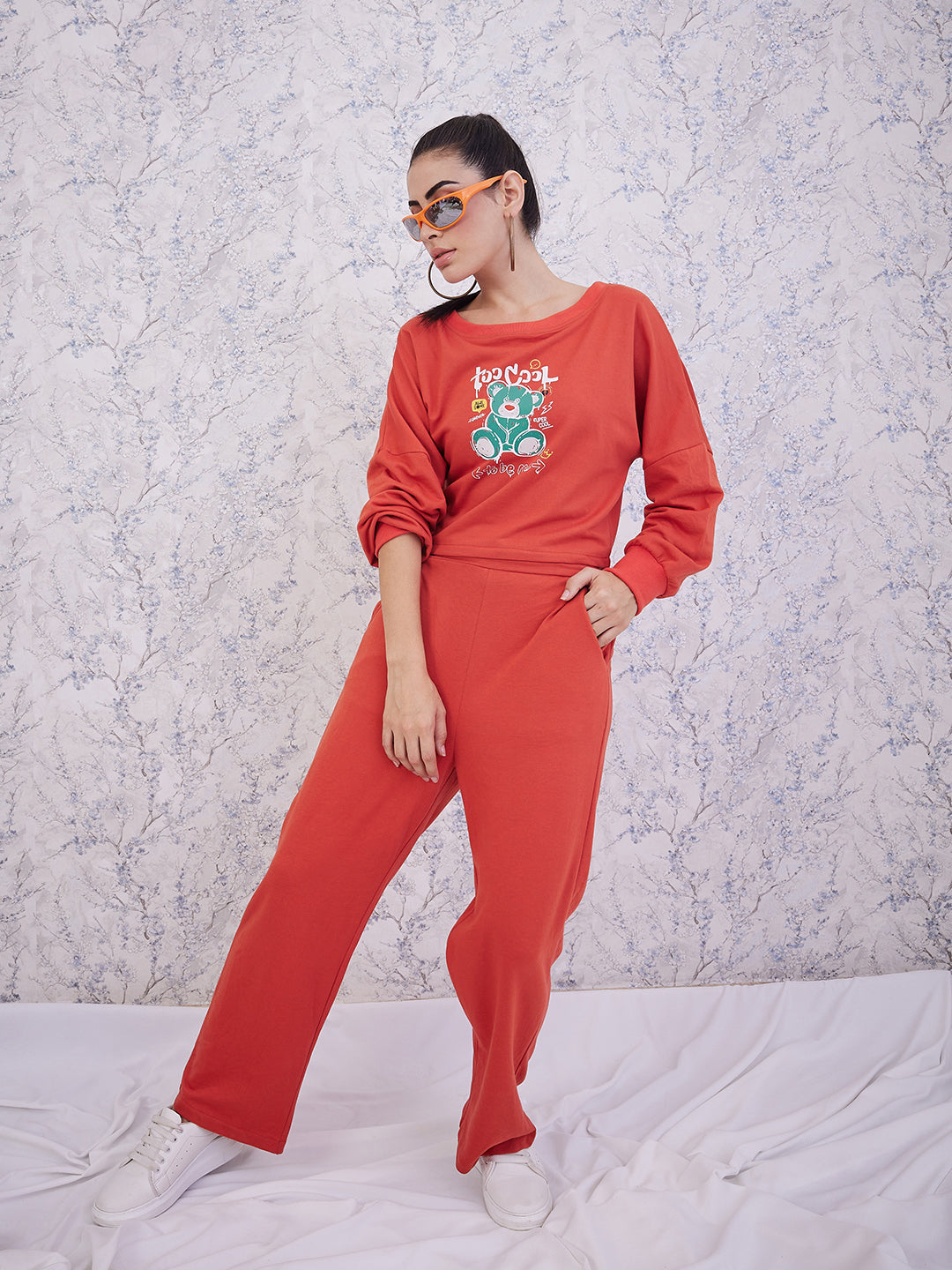 Athena Graphic Printed Sweatshirt With Straight Trousers Co-Ords