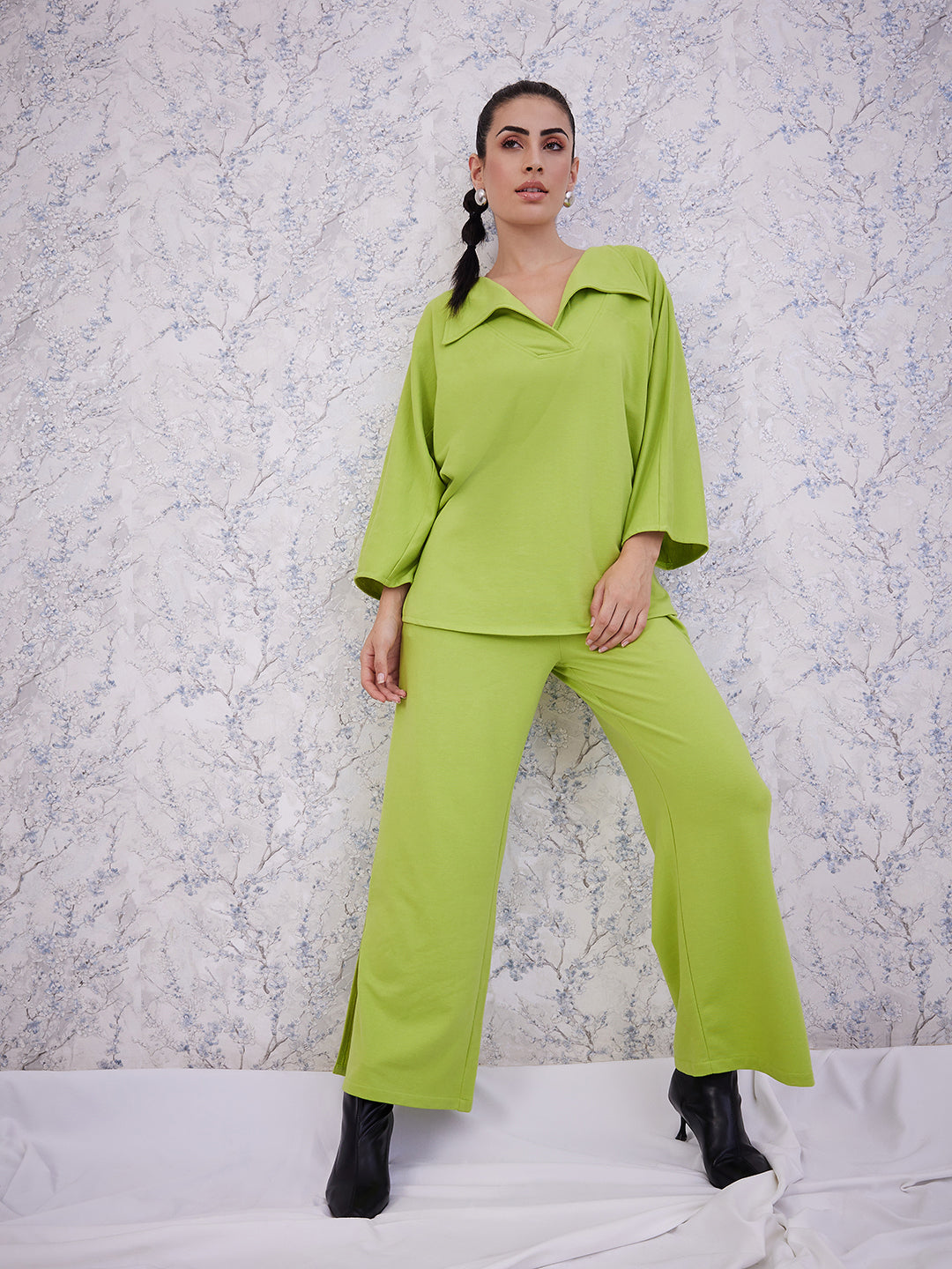 Athena V-Neck Top With Trousers