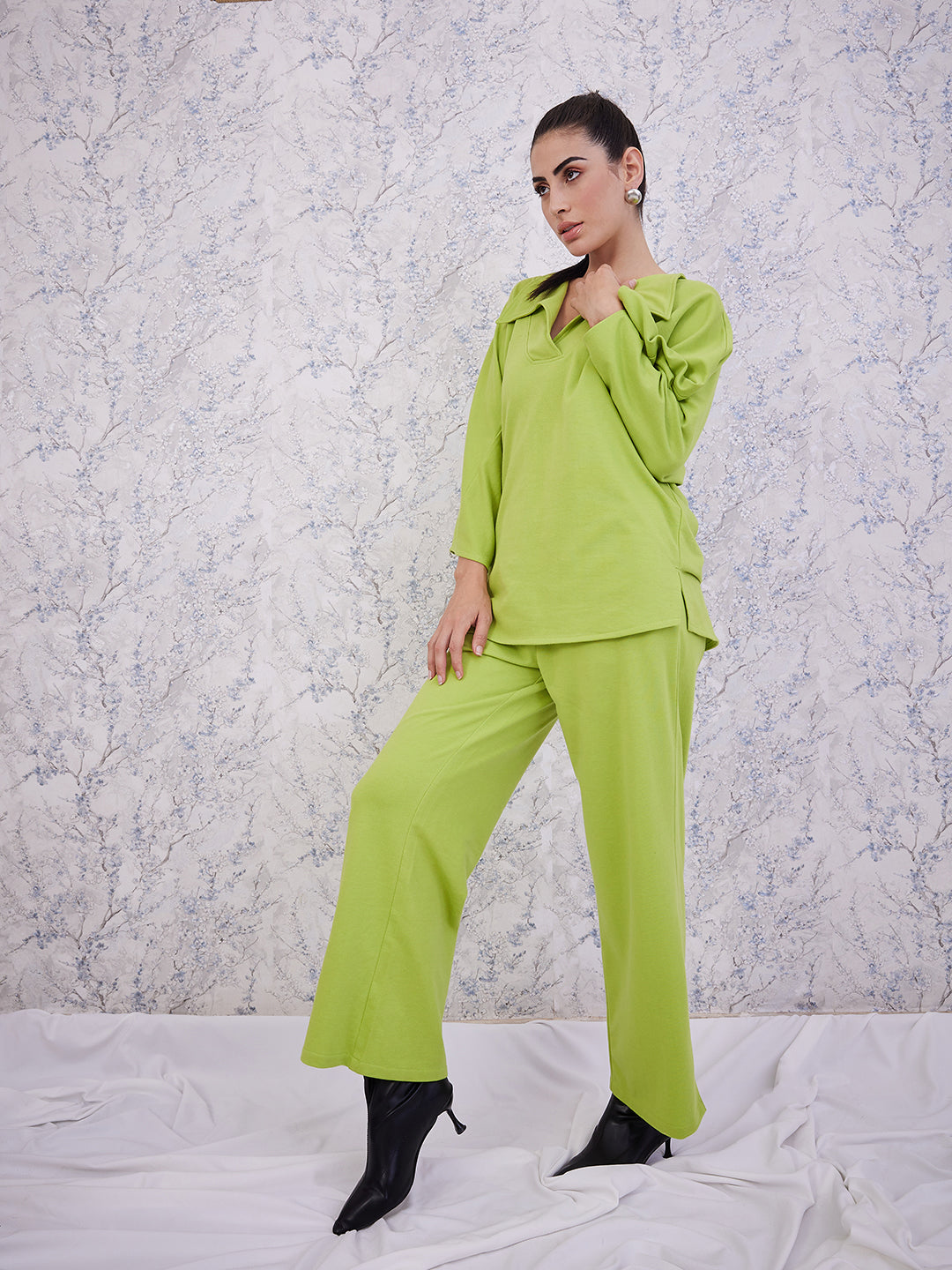 Athena V-Neck Top With Trousers