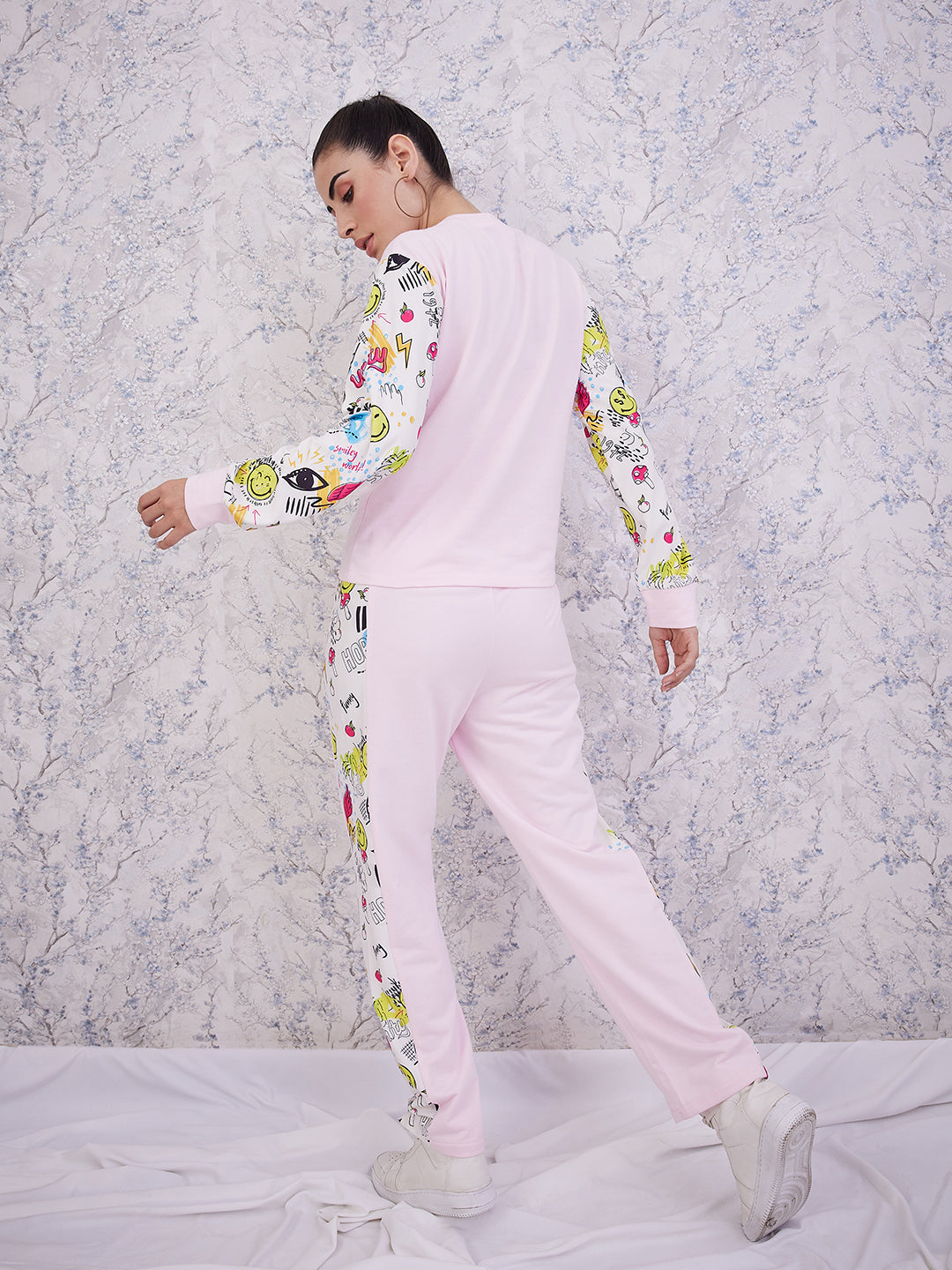 Athena Conversational Printed Sweatshirt With Trousers