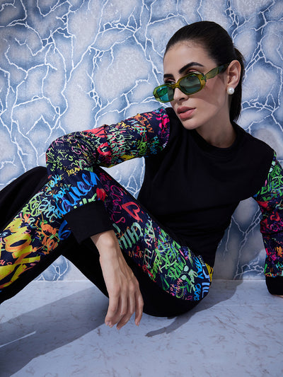 Athena Graphic Printed Sweatshirt With Trousers