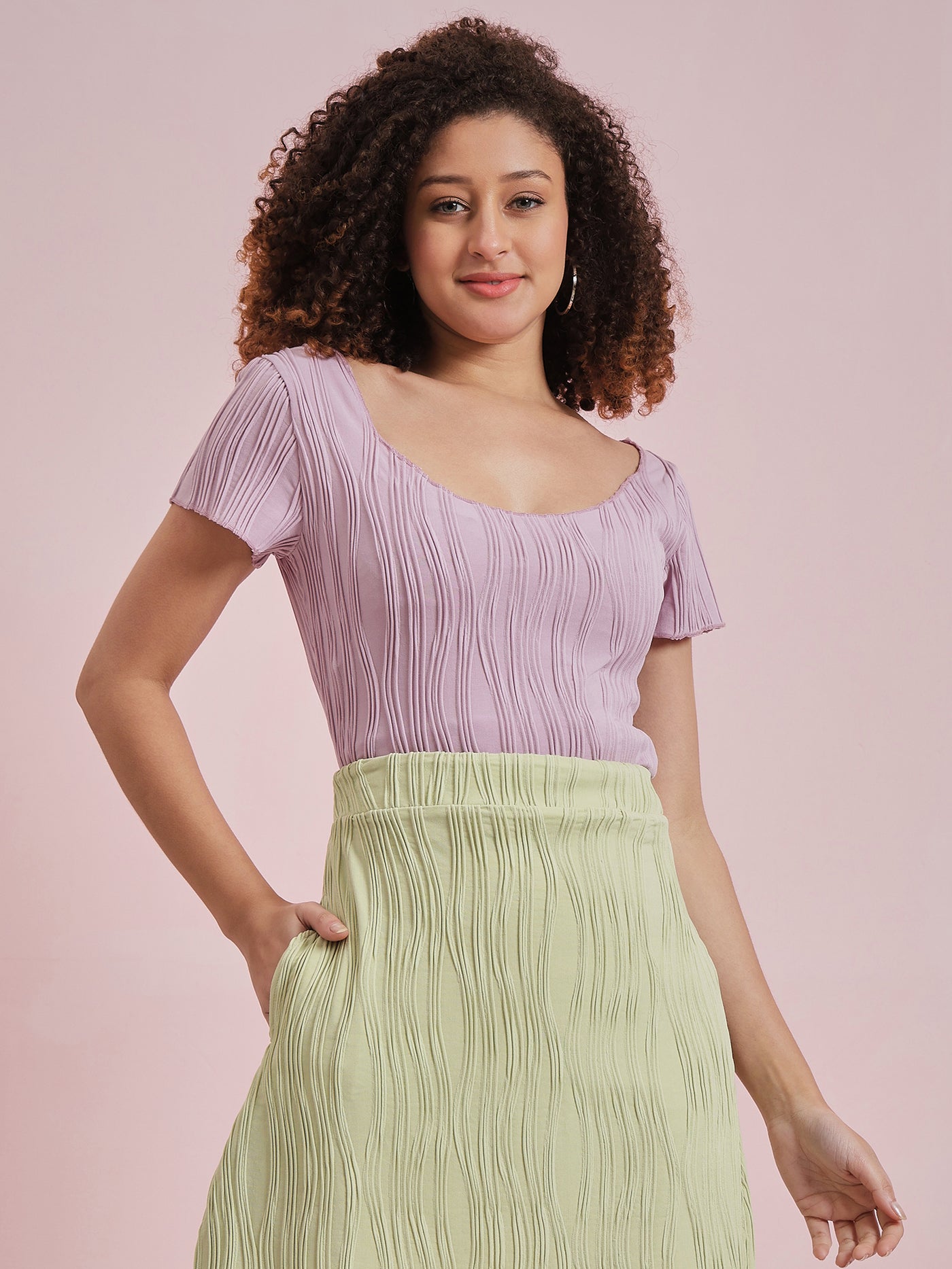 Athena Textured A-Line Mini Skirt