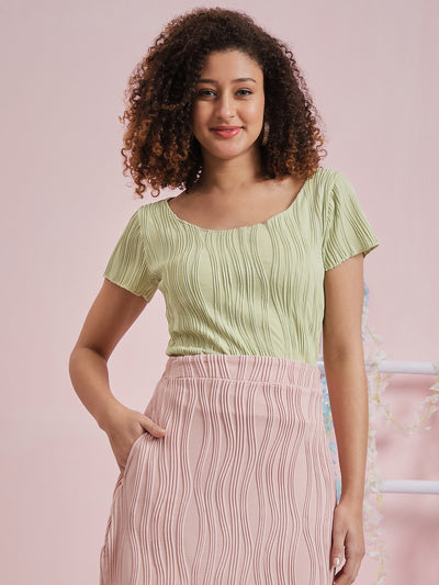 Athena Textured A-Line Above Knee Skirt