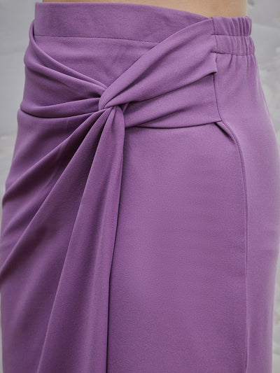 Athena Lavender Knotting Straight Midi Skirt