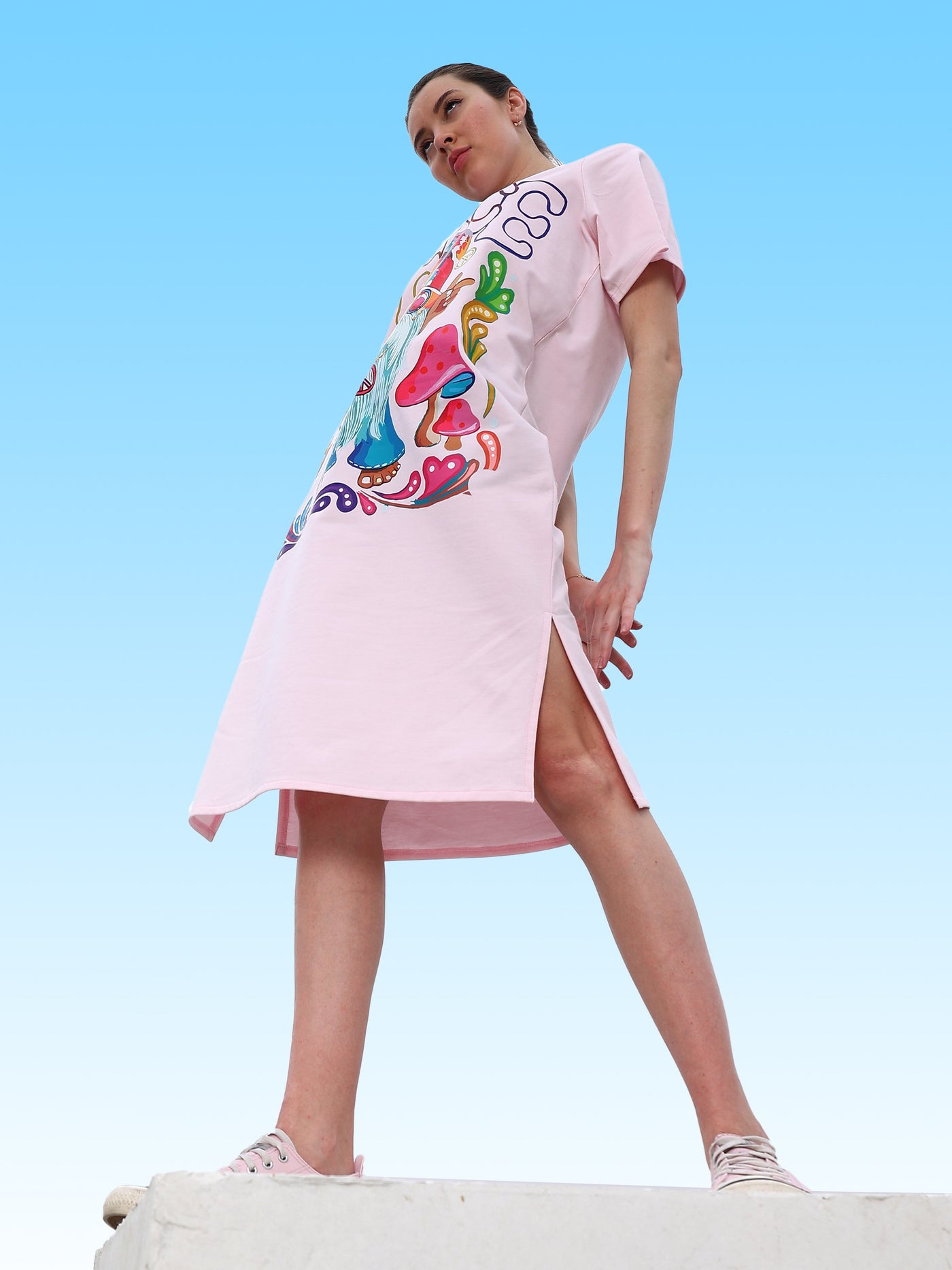 Athena Graphic Printed T-shirt Dress