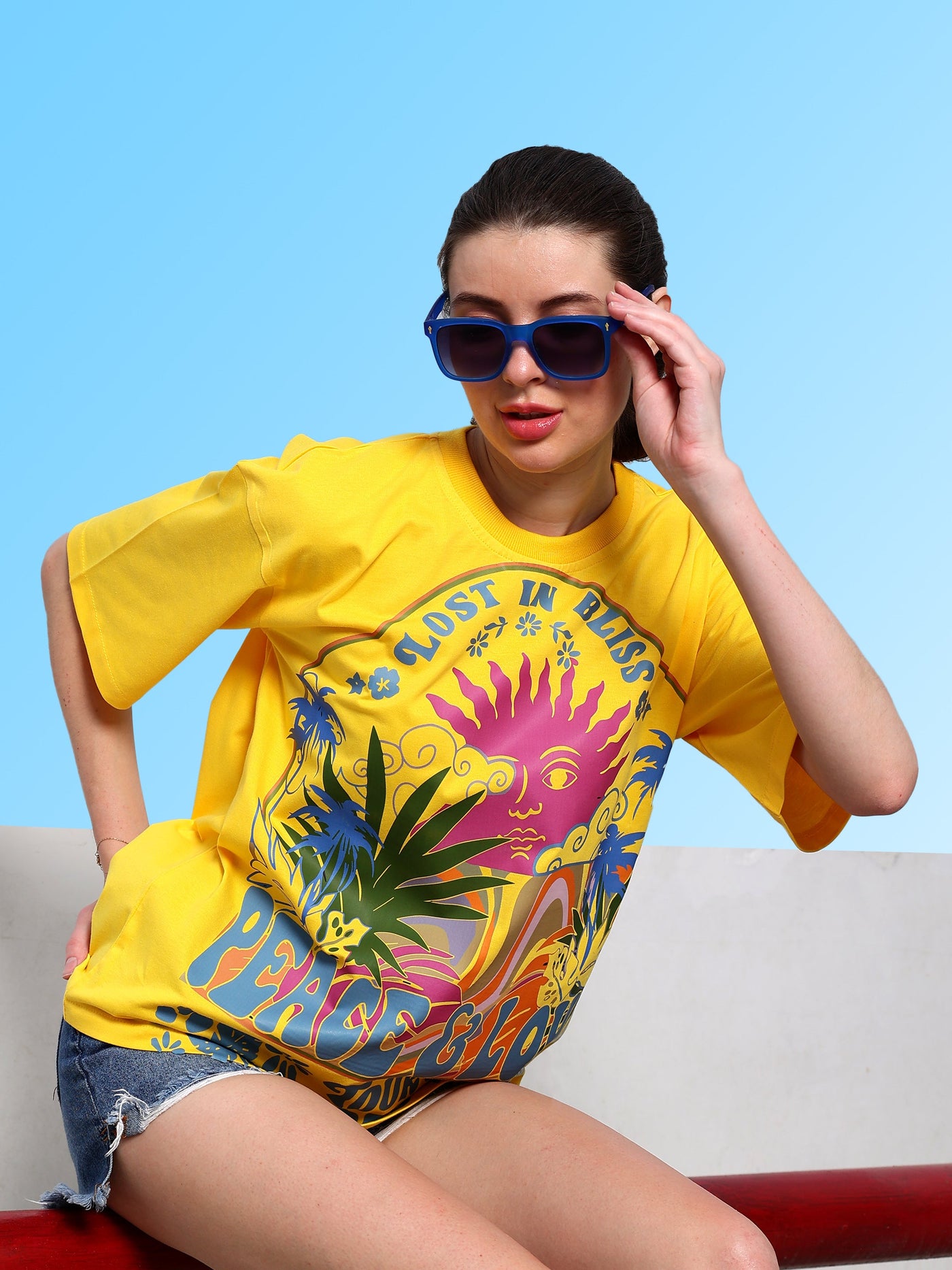 Athena Floral Print Cotton Oversized T-shirt