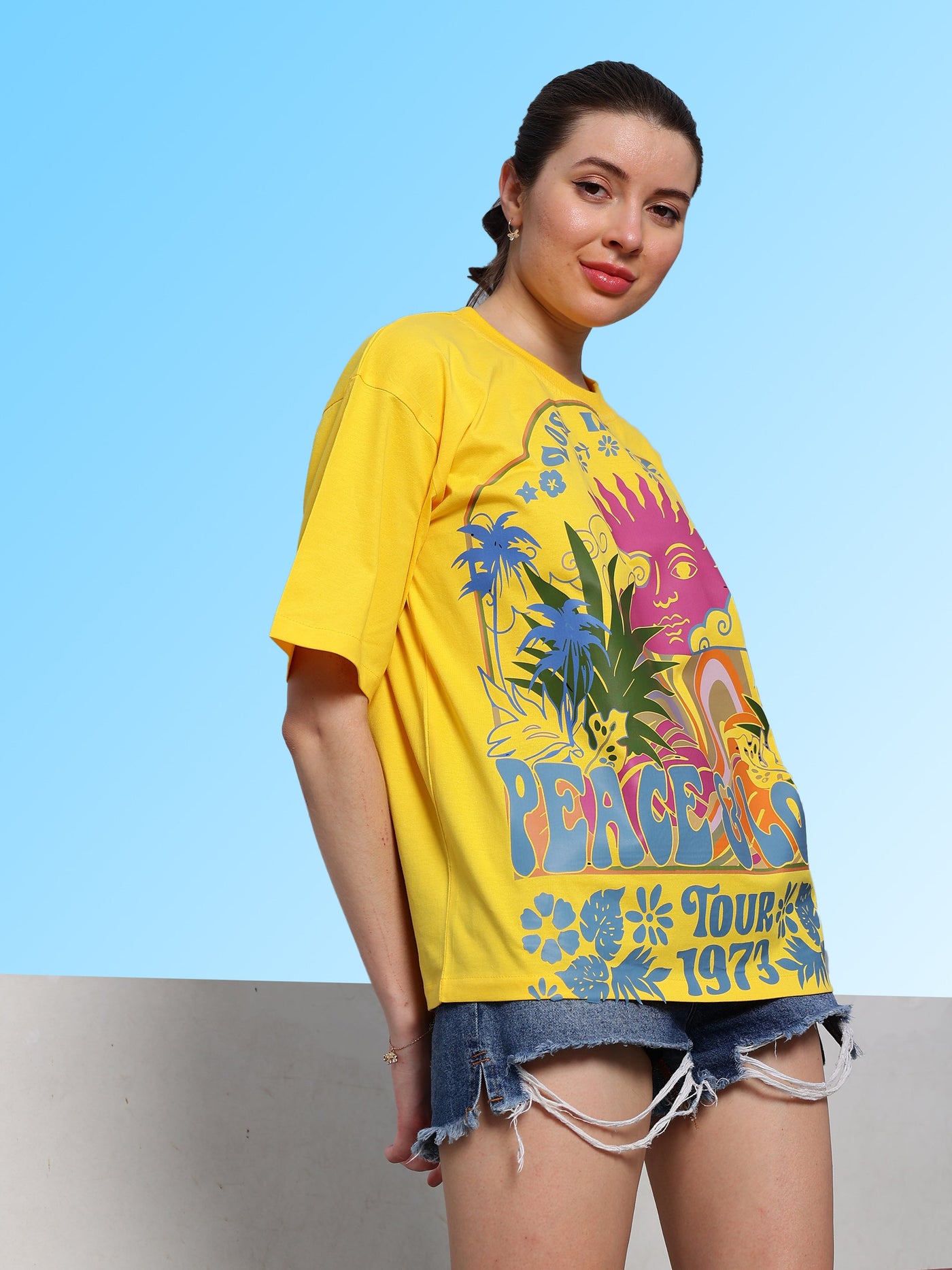 Athena Floral Print Cotton Oversized T-shirt