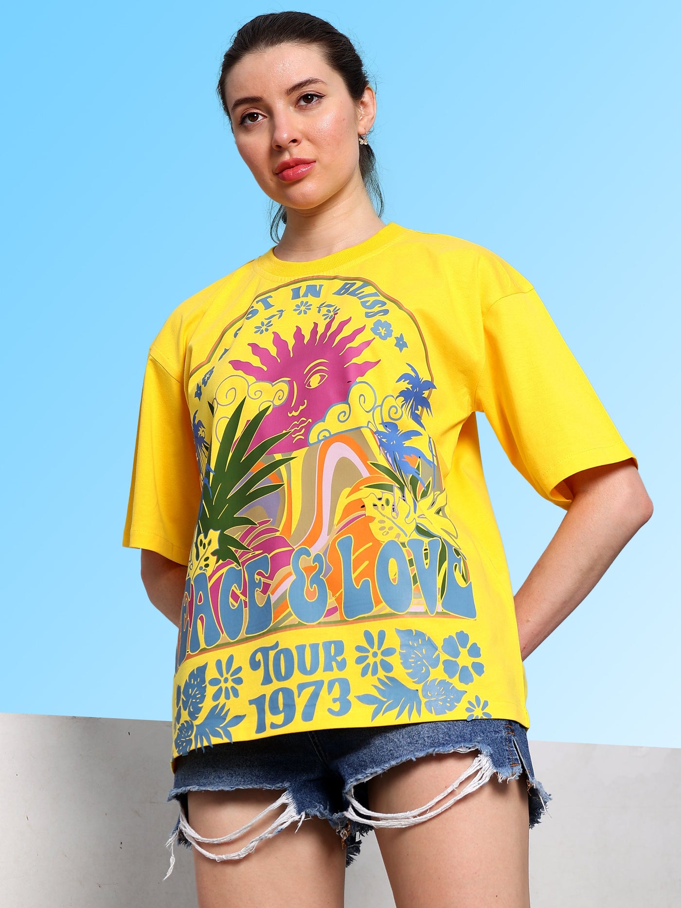 Athena Floral Print Cotton Oversized T-shirt