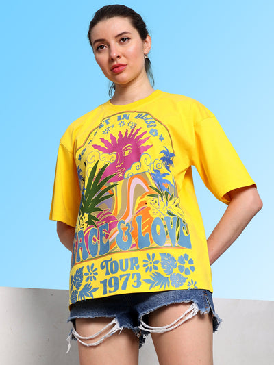 Athena Floral Print Cotton Oversized T-shirt