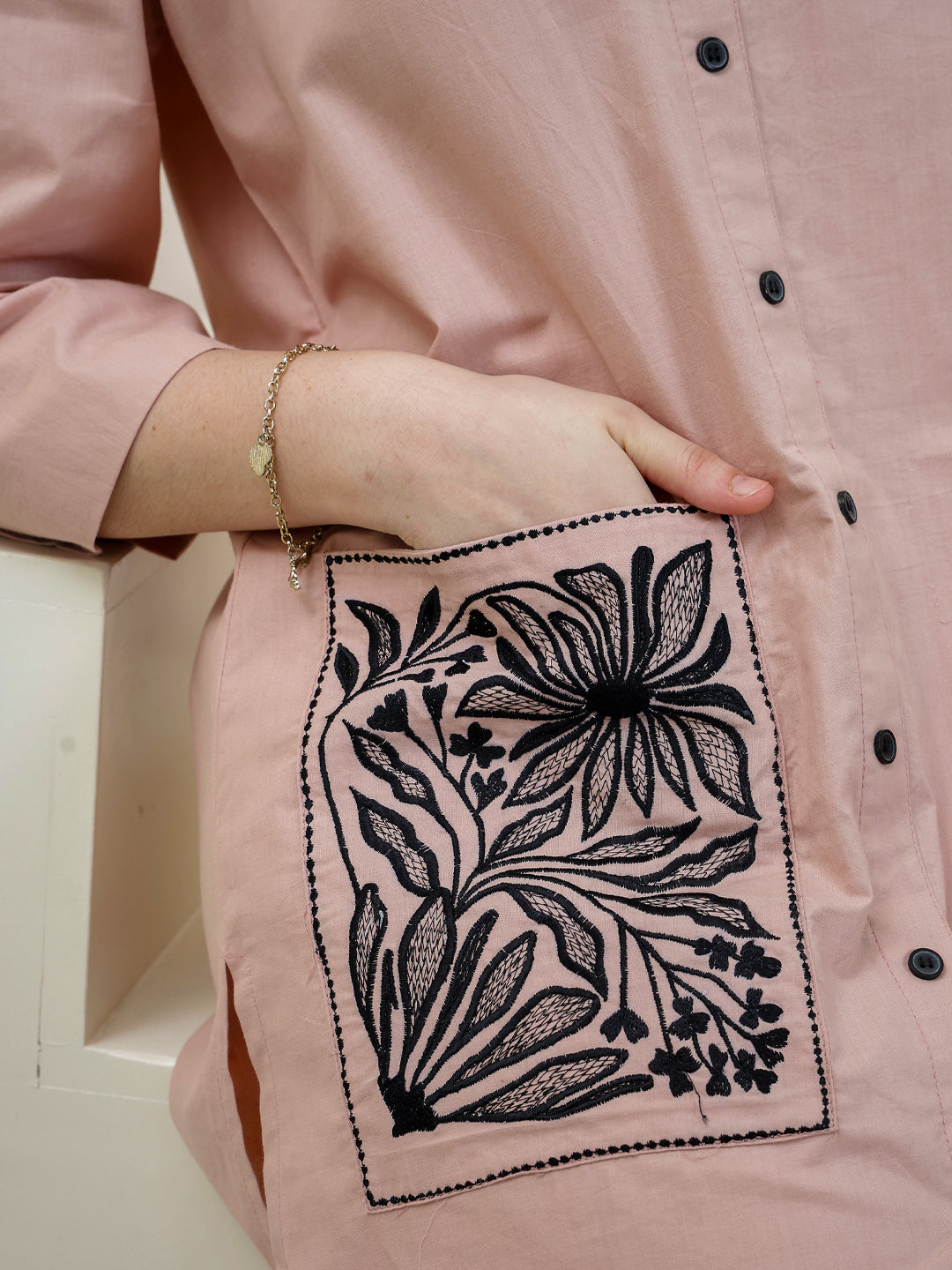 Women Solid Cotton Kurta with Trousers