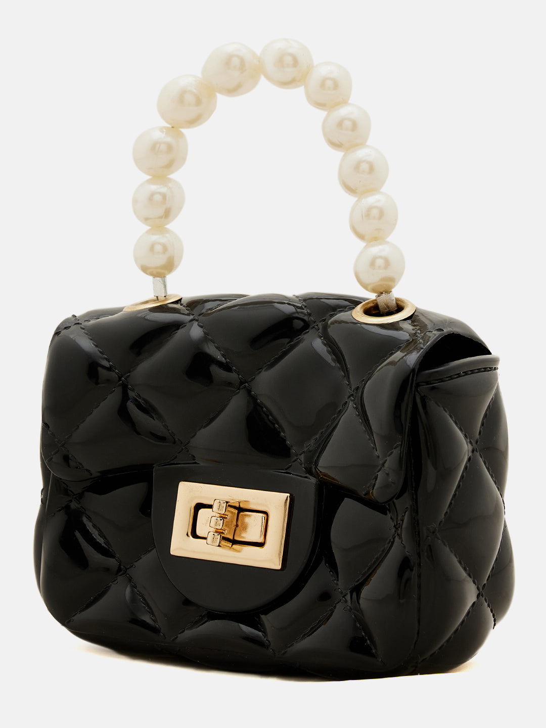 Athena Black Textured Quilted Structured Handheld Bag - Athena Lifestyle