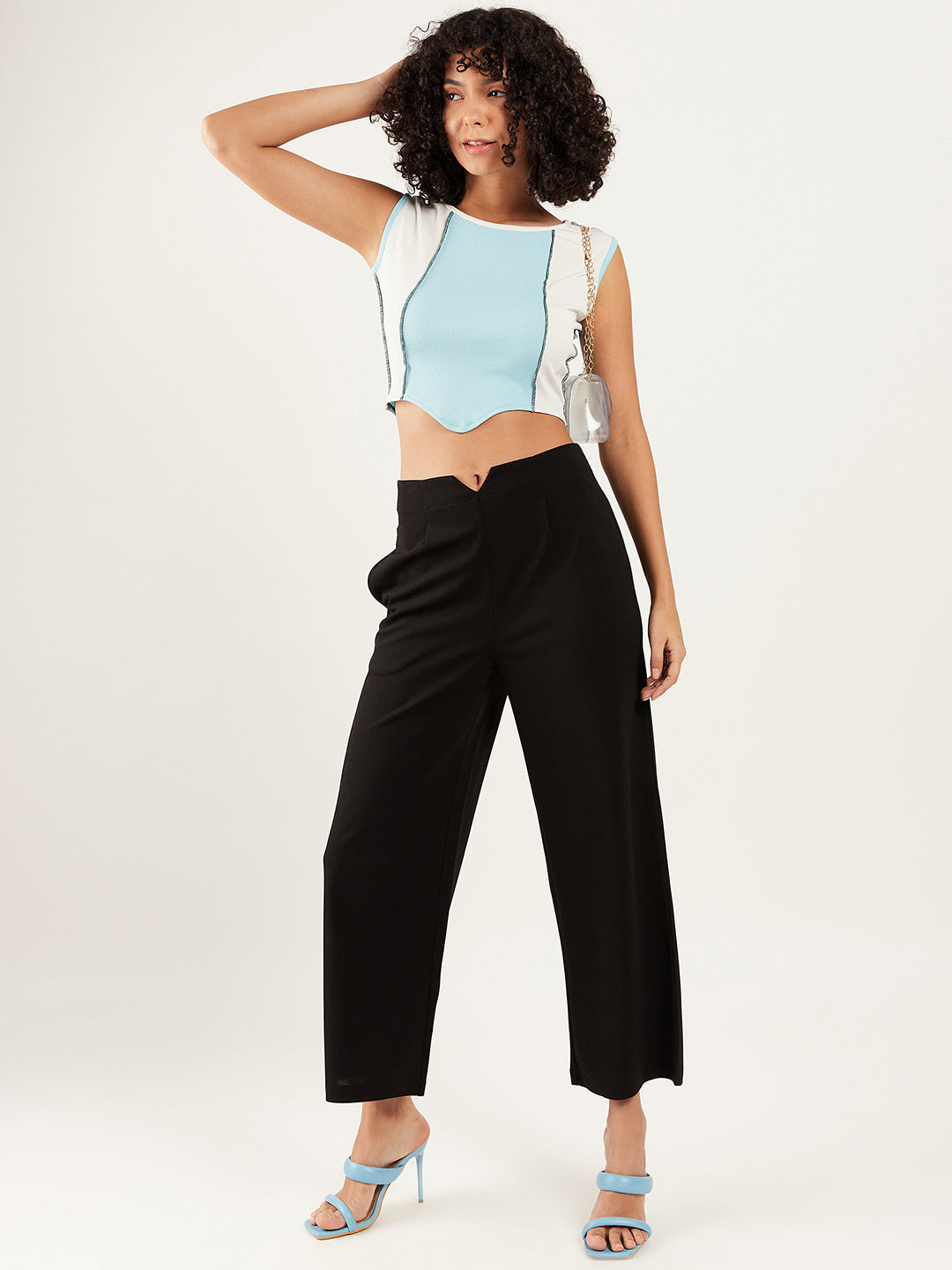 Athena Colourblocked Fitted Crop Top