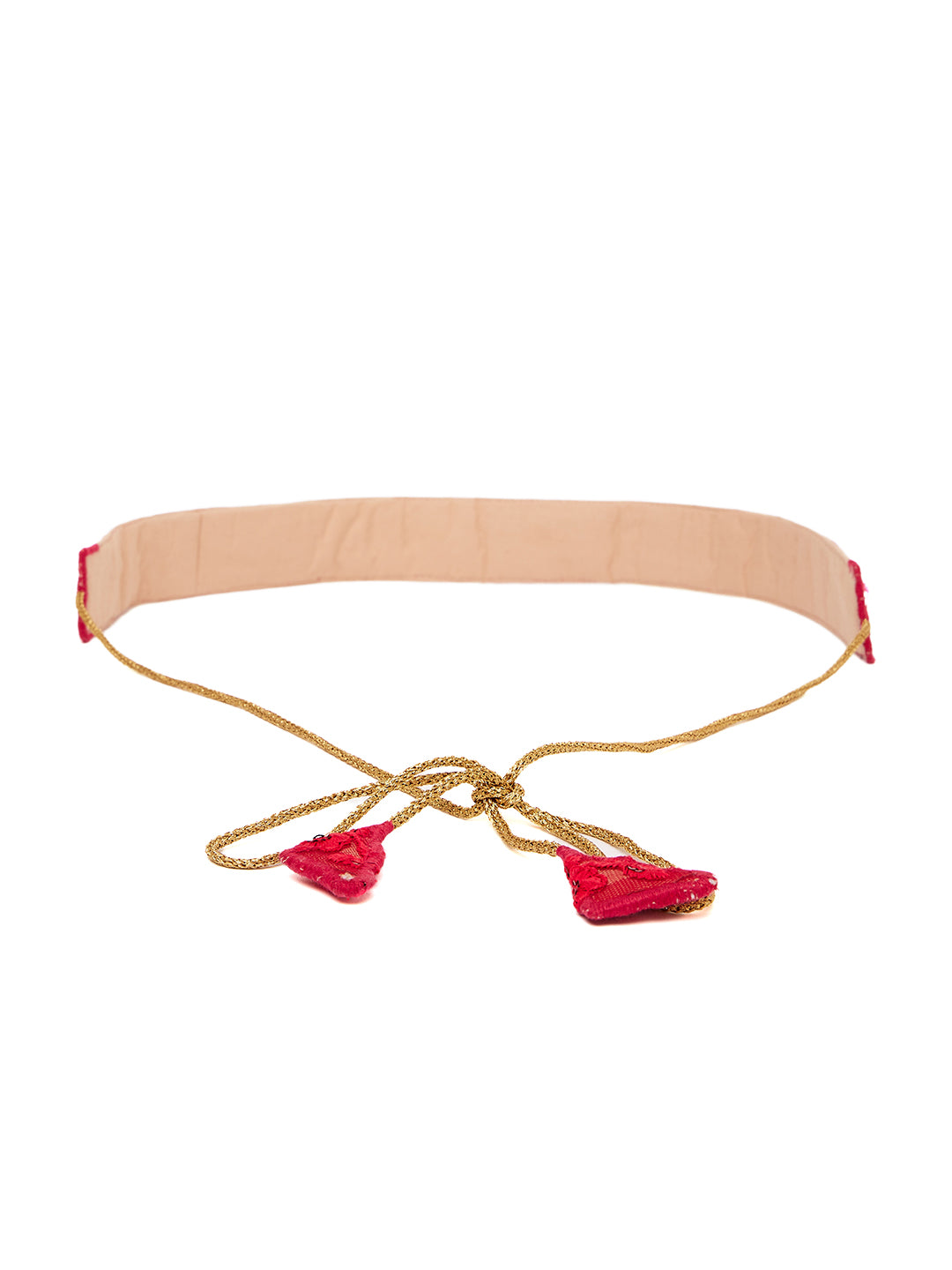 Athena Women Red Embroidered Sequined Belt - Athena Lifestyle