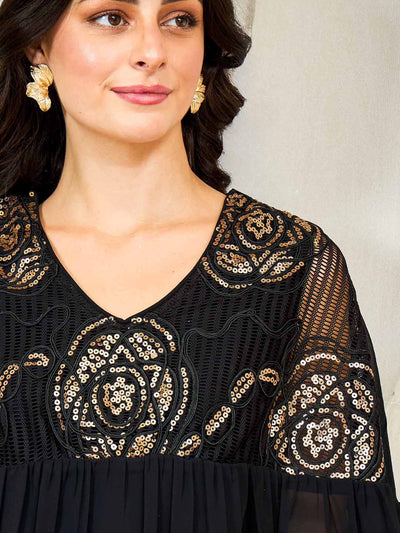 Shally Bhasin by Athena Embroidered Batwing Top With Trousers Co-Ords